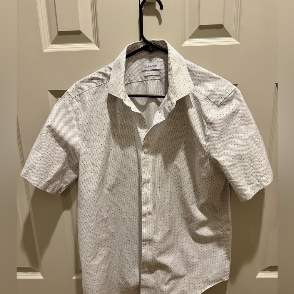 Men’s Calvin Klein Slim Fit Short Sleeve Dress Shirt